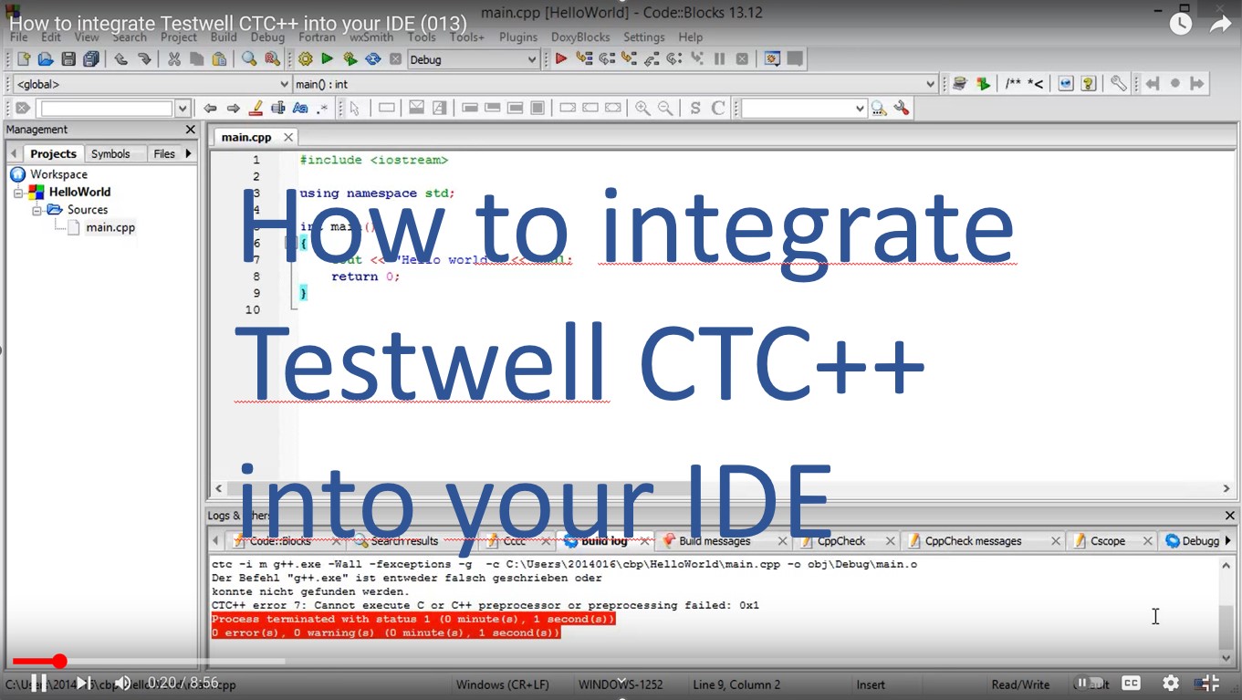 Integration of Testwell CTC++ into your IDE